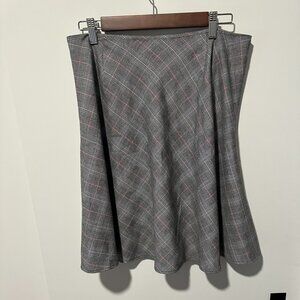 Plaid A-Line Skirt- Grey/Pink size 10